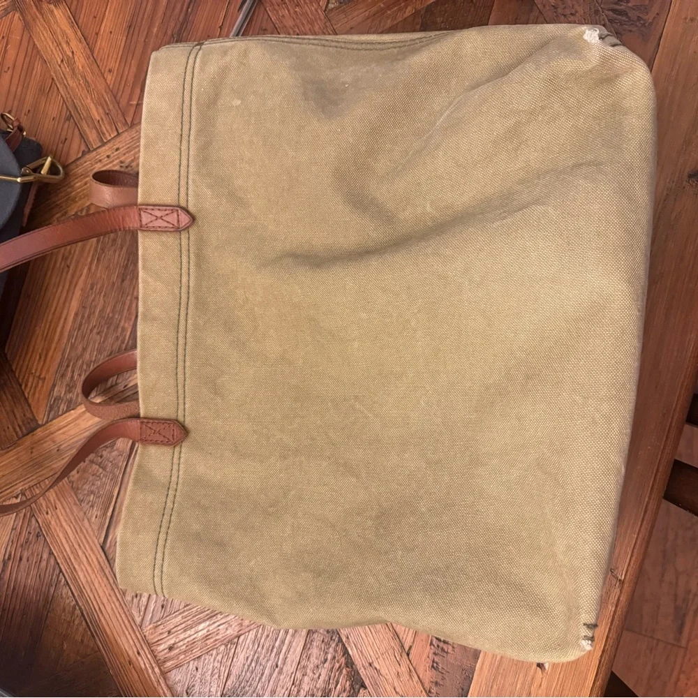 Madewell Green Canvas Tote Bag